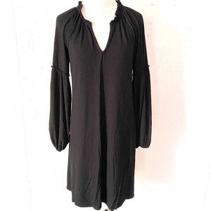 Maurices, EUC, Black, Boho, Puffy Sleeve, Long Sleeve, Short Maxi, Dress, Size M